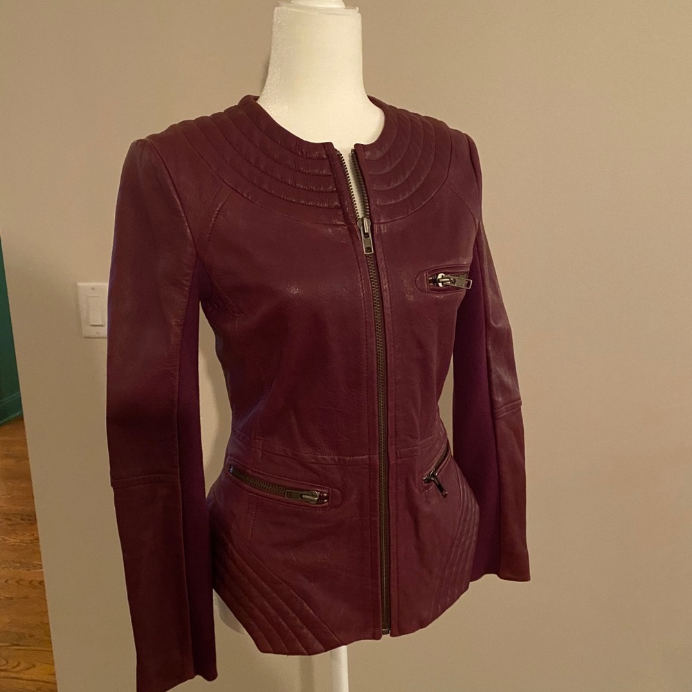 Yigal Azrouel Plum Genuine Leather Jacket